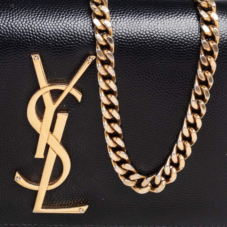 Pre Owned Saint Laurent Black Leather Small Kate Shoulder Bag