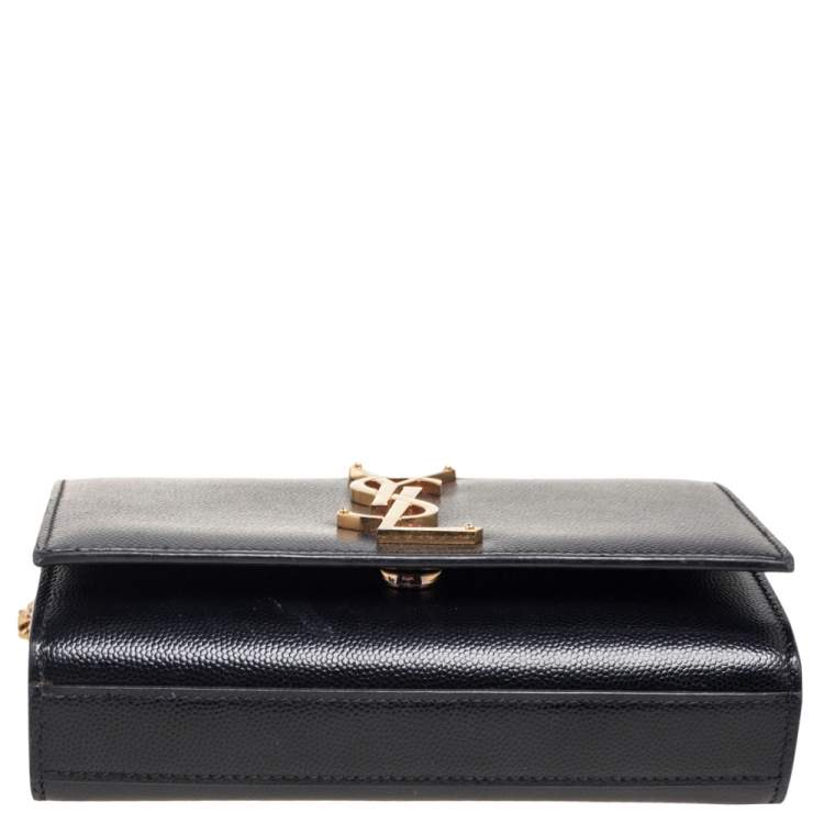 Pre Owned Saint Laurent Black Leather Small Kate Shoulder Bag