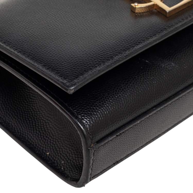 Pre Owned Saint Laurent Black Leather Small Kate Shoulder Bag