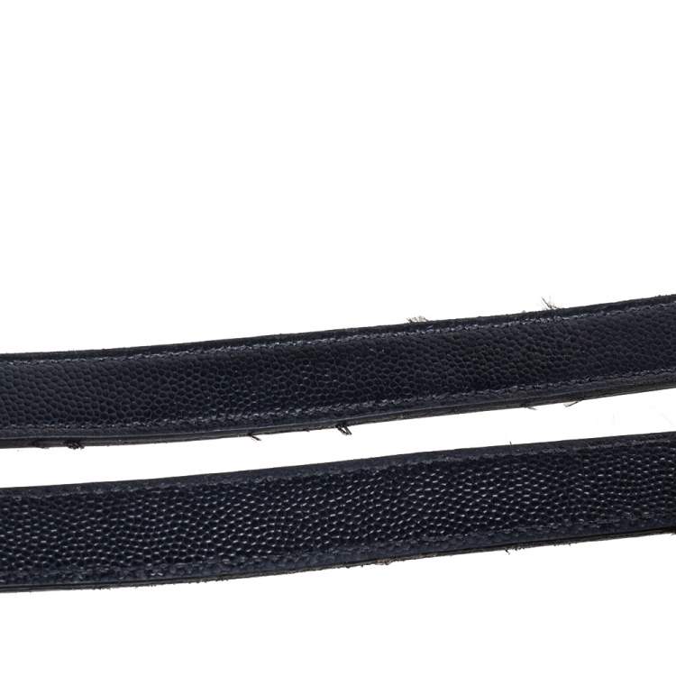 Pre Owned Saint Laurent Black Matelassé Leather Cassandre Shopper Tote