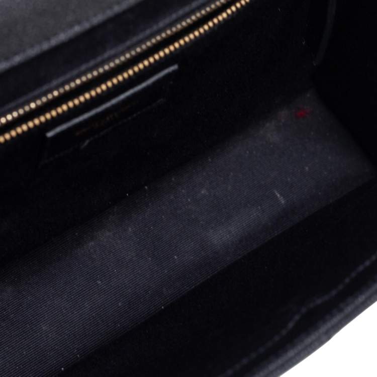 Pre Owned Saint Laurent Black Leather Large Matelassé Envelope Shoulder Bag