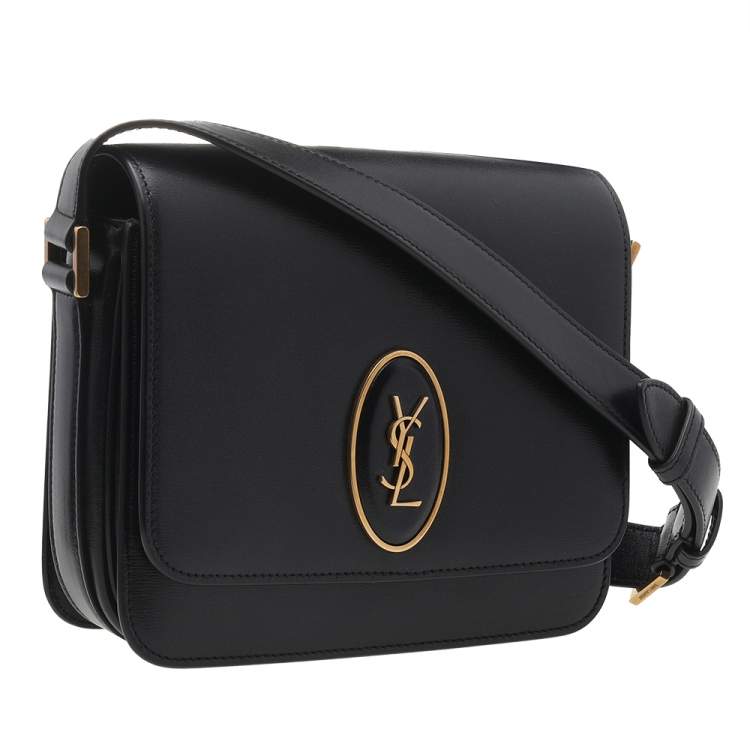 Pre Owned Saint Laurent Black Leather Small Le 61 Saddle Bag