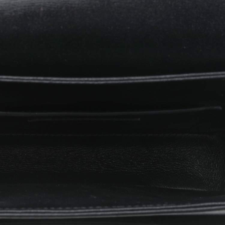 Pre Owned Saint Laurent Black Leather Small Le 61 Saddle Bag