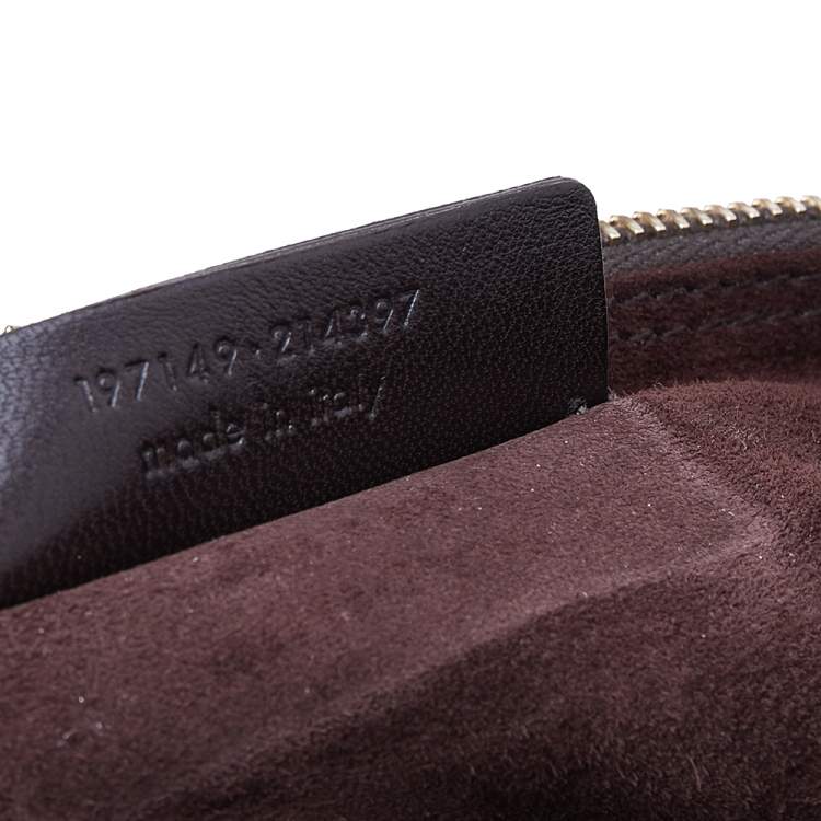 Pre Owned Saint Laurent Metallic Gold Leather Medium Muse Two Top Handle Bag