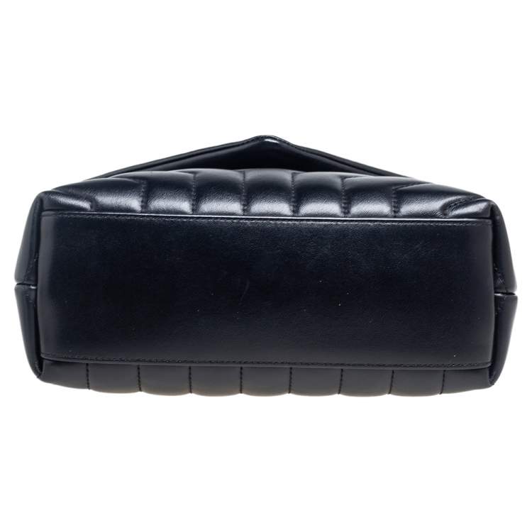 Pre Owned Saint Laurent Black Leather Small Loulou Shoulder Bag