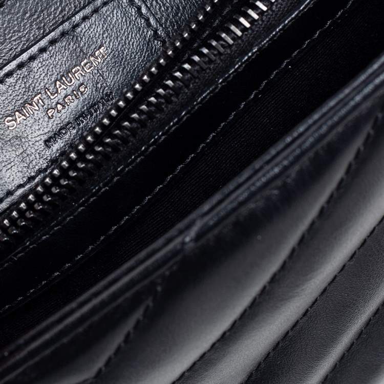 Pre Owned Saint Laurent Black Leather Small Loulou Shoulder Bag