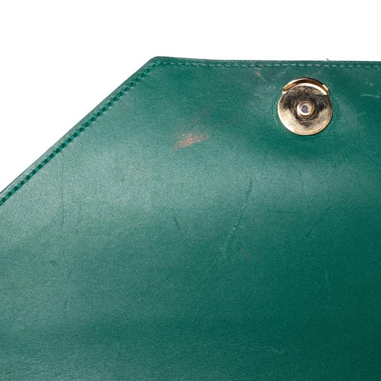 Pre Owned Saint Laurent Green Leather Medium Betty Shoulder Bag