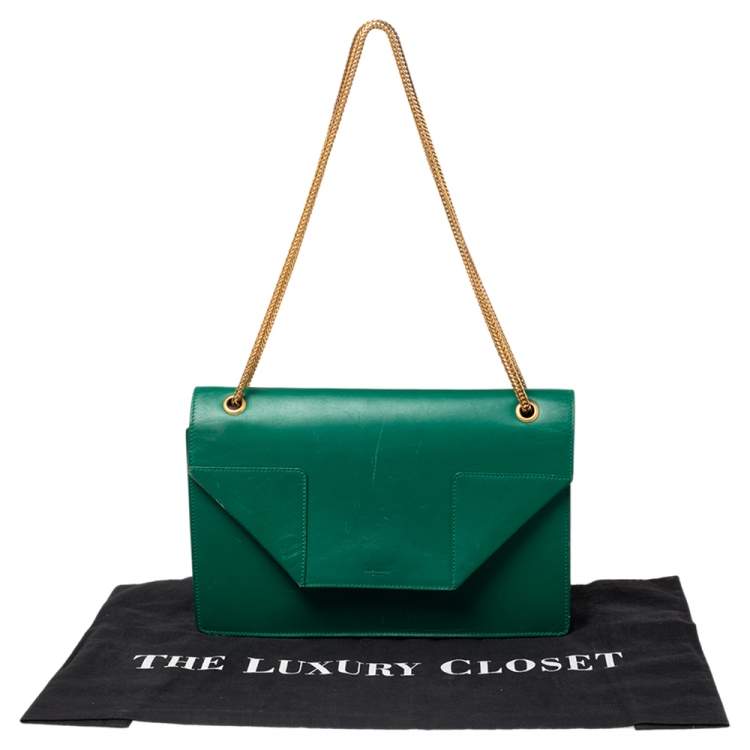 Pre Owned Saint Laurent Green Leather Medium Betty Shoulder Bag