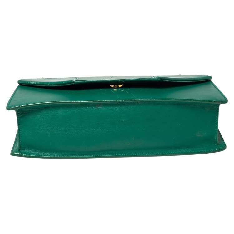 Pre Owned Saint Laurent Green Leather Medium Betty Shoulder Bag