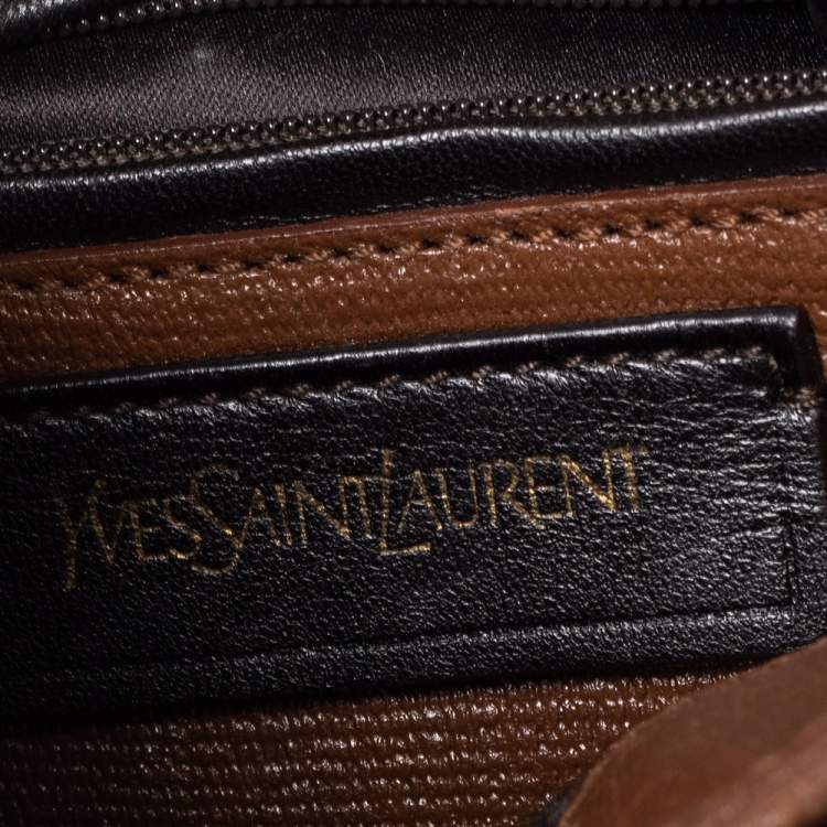Pre Owned Saint Laurent Brown Leather Medium Chyc Flap Bag
