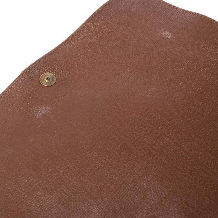 Pre Owned Saint Laurent Brown Leather Medium Chyc Flap Bag