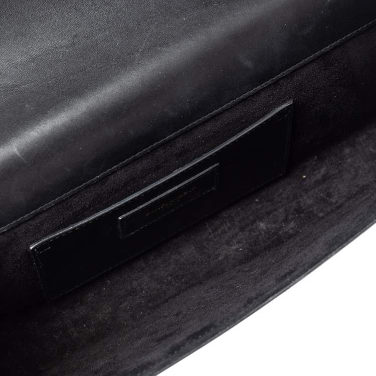 Pre Owned Saint Laurent Black Leather Kate Tassel Clutch