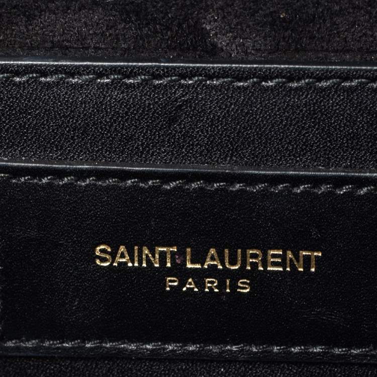 Pre Owned Saint Laurent Black Leather Kate Tassel Clutch
