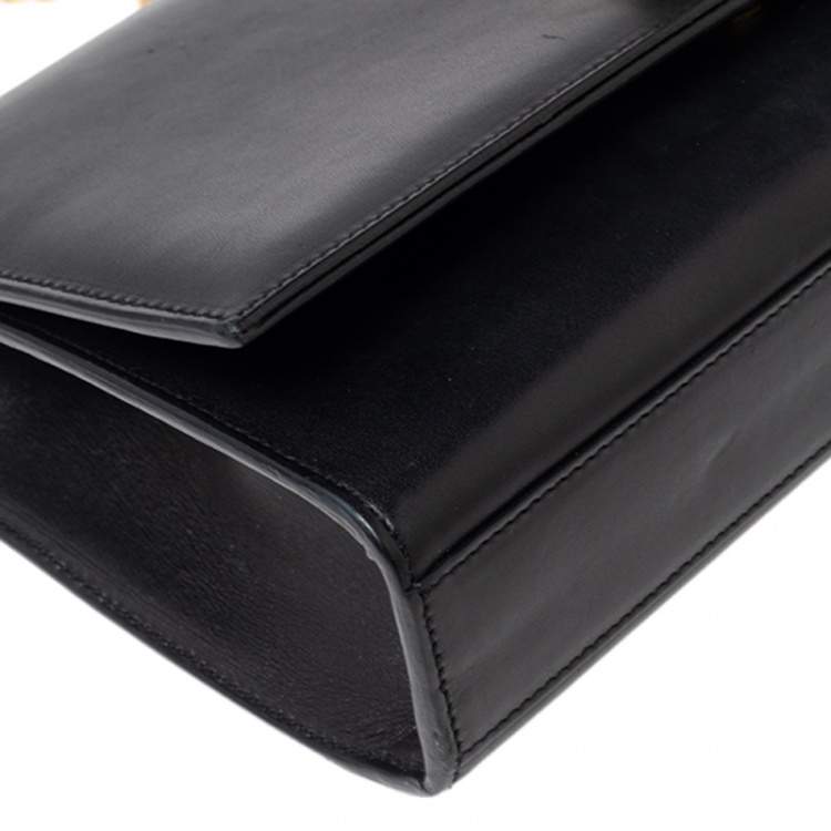 Pre Owned Saint Laurent Black Leather Medium Kate Tassel Shoulder Bag