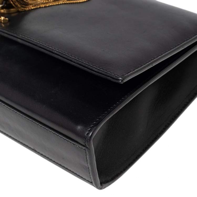 Pre Owned Saint Laurent Black Leather Medium Kate Tassel Shoulder Bag