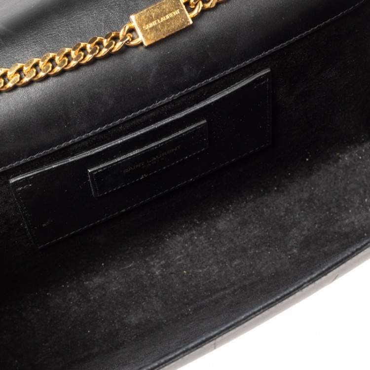 Pre Owned Saint Laurent Black Leather Medium Kate Tassel Shoulder Bag