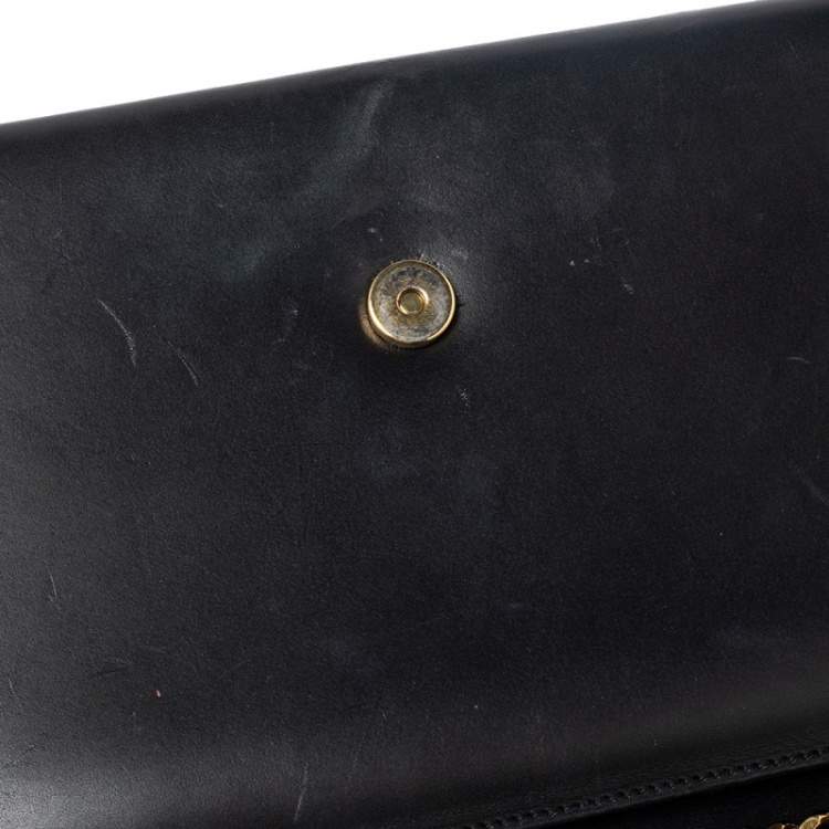 Pre Owned Saint Laurent Black Leather Medium Kate Tassel Shoulder Bag