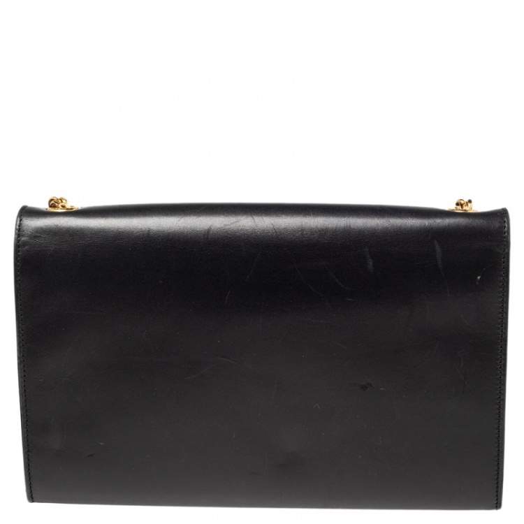 Pre Owned Saint Laurent Black Leather Medium Kate Tassel Shoulder Bag