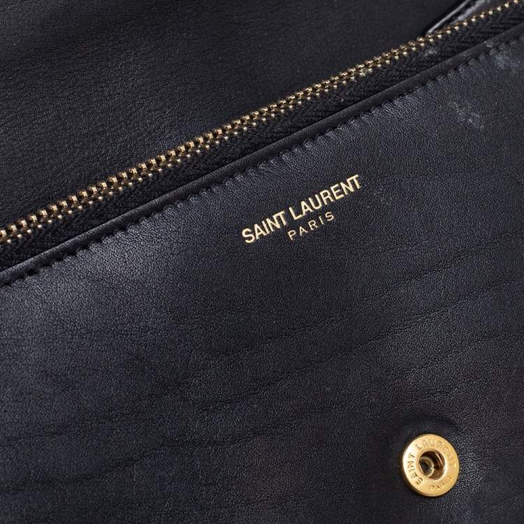 Pre Owned Saint Laurent Black Leather Chyc Wallet 