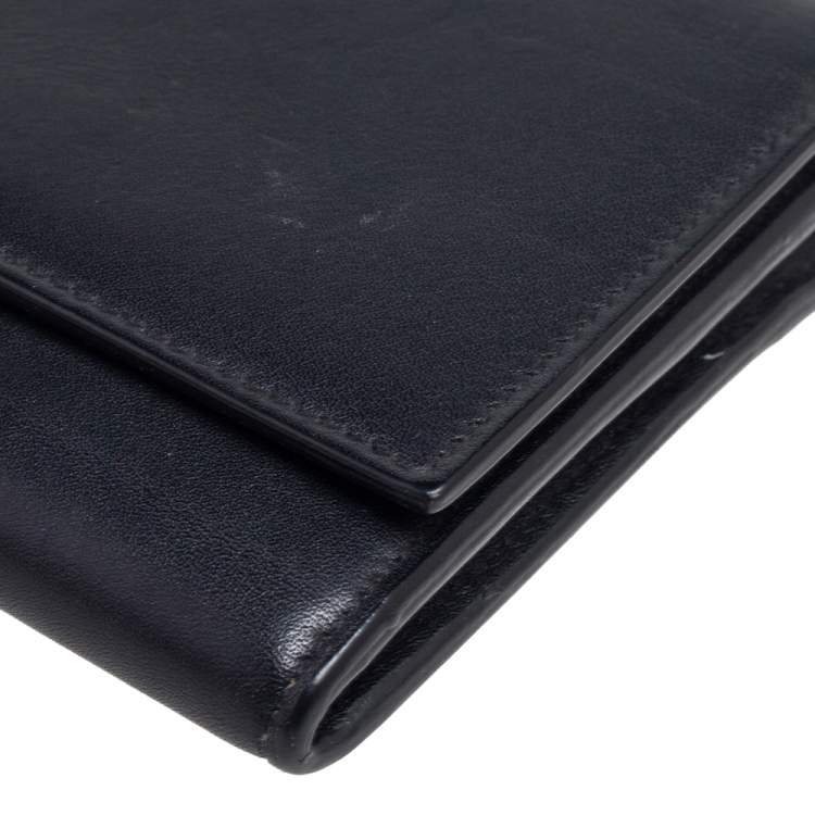 Pre Owned Saint Laurent Black Leather Chyc Wallet 