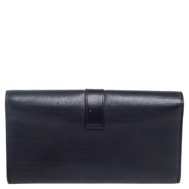Pre Owned Saint Laurent Black Leather Chyc Wallet 