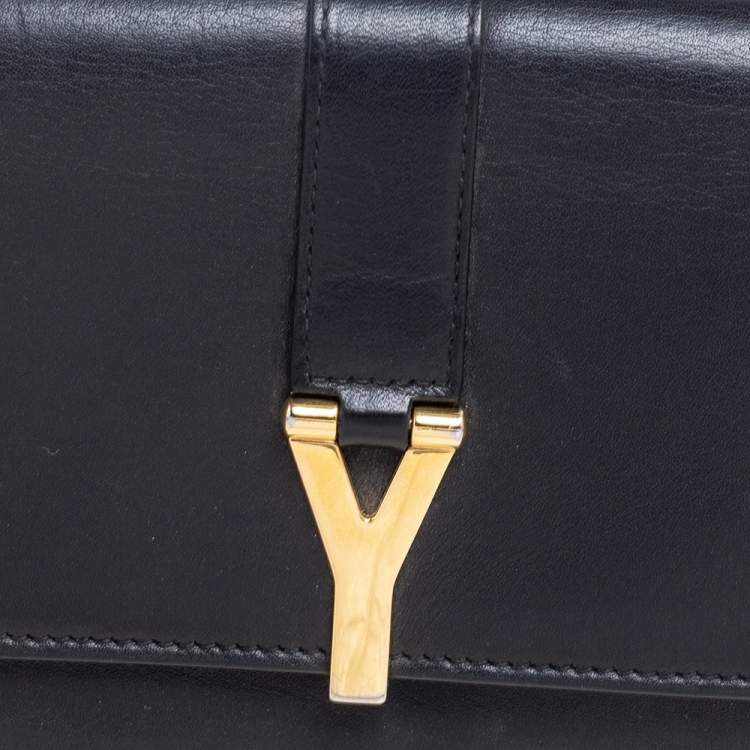 Pre Owned Saint Laurent Black Leather Chyc Wallet 