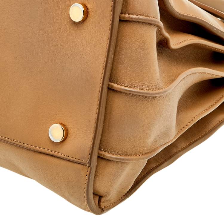 Pre Owned Saint Laurent Beige Leather Large Sac De Jour Tote
