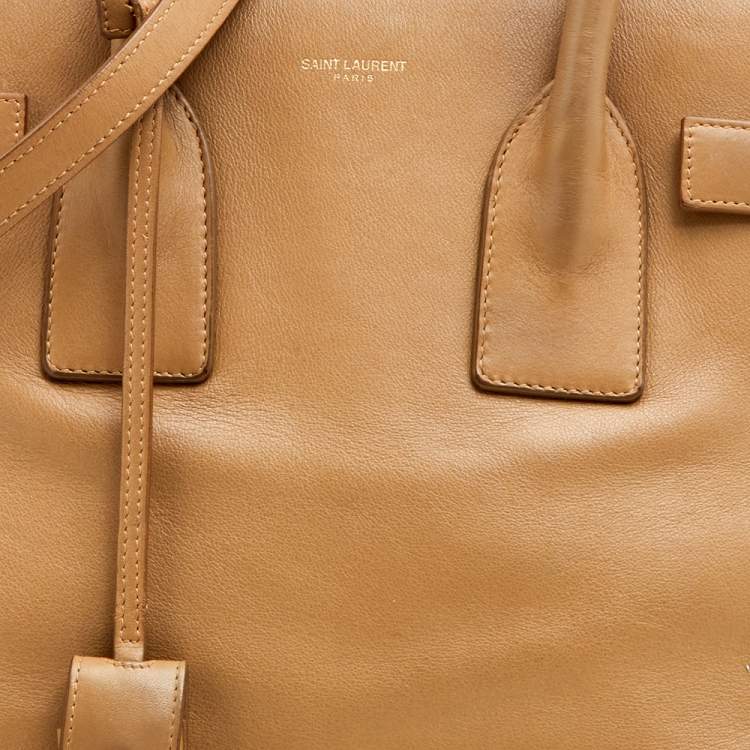 Pre Owned Saint Laurent Beige Leather Large Sac De Jour Tote