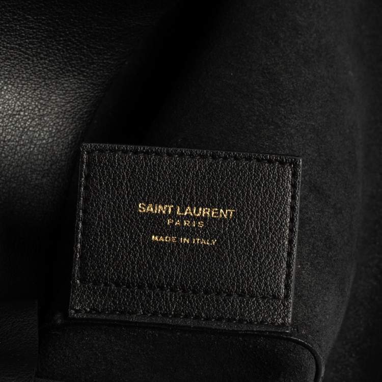 Pre Owned Saint Laurent Black Leather Shopper Tote