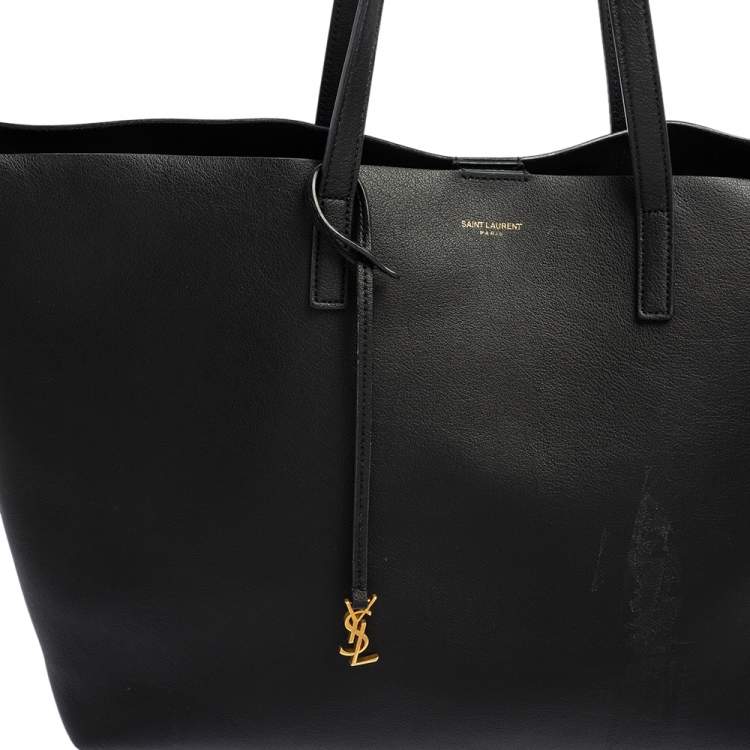 Pre Owned Saint Laurent Black Leather Shopper Tote