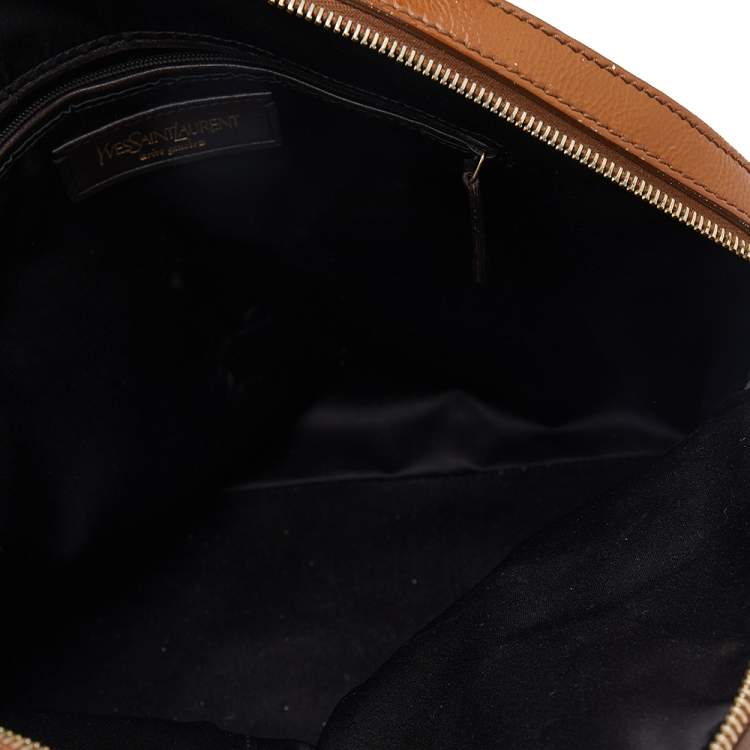 مملوكة مسبقًا Saint Laurent Brown Patent Leather Muse Satchel