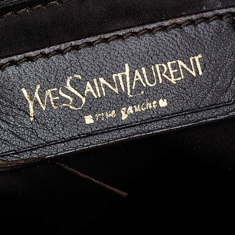 Pre Owned Saint Laurent Burgundy Patent Leather Medium Downtown Tote