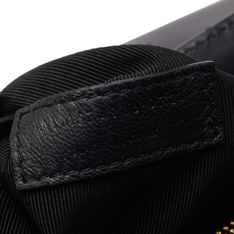 Pre Owned Saint Laurent Black Matelassé Leather Medium Loulou Shoulder Bag