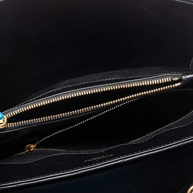 Pre Owned Saint Laurent Black Matelassé Leather Medium Loulou Shoulder Bag