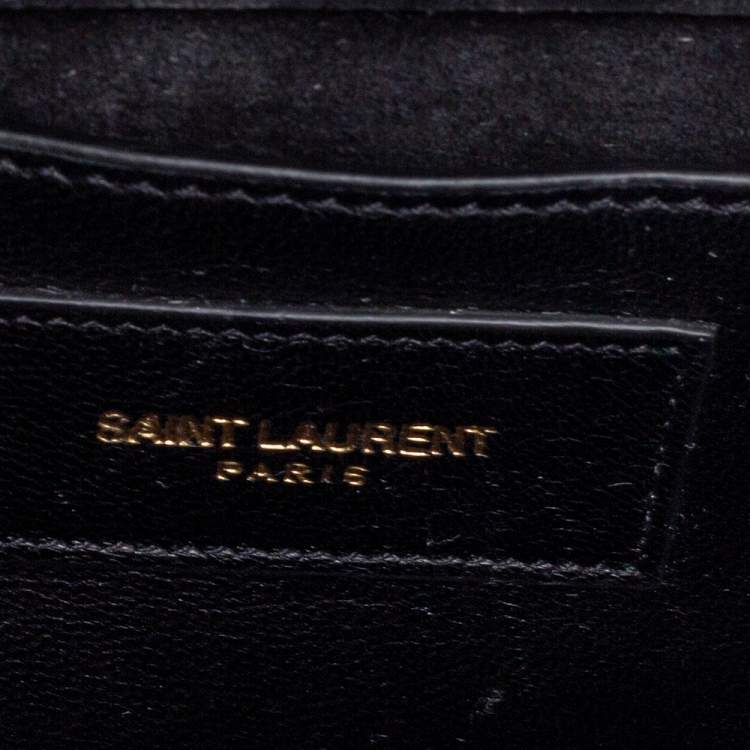 Pre Owned Saint Laurent Black Patent Leather Small Kate Tassel Crossbody Bag