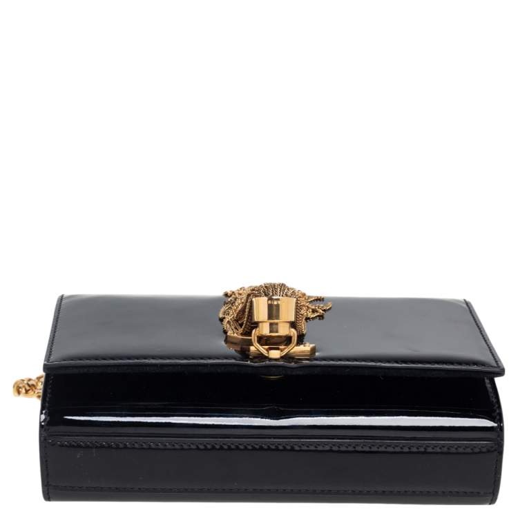 Pre Owned Saint Laurent Black Patent Leather Small Kate Tassel Crossbody Bag