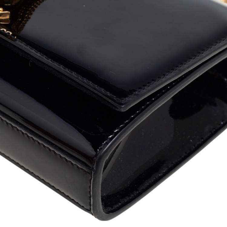 Pre Owned Saint Laurent Black Patent Leather Small Kate Tassel Crossbody Bag