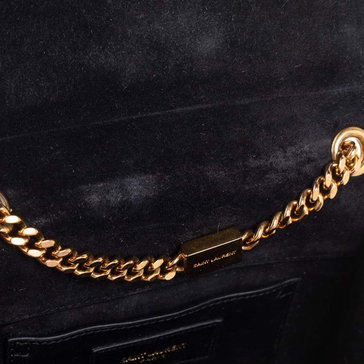 Pre Owned Saint Laurent Black Patent Leather Small Kate Tassel Crossbody Bag