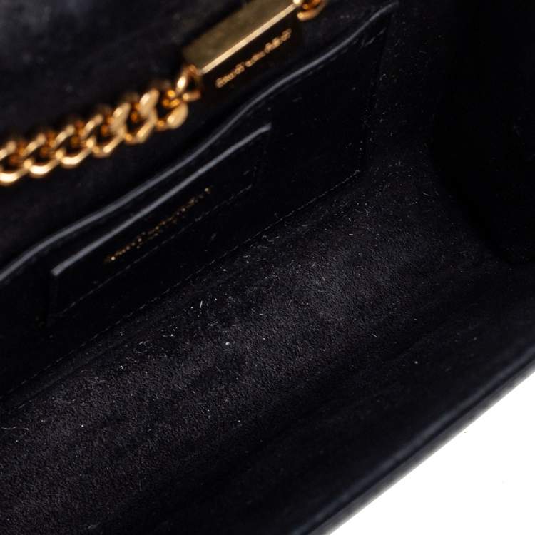 Pre Owned Saint Laurent Black Patent Leather Small Kate Tassel Crossbody Bag