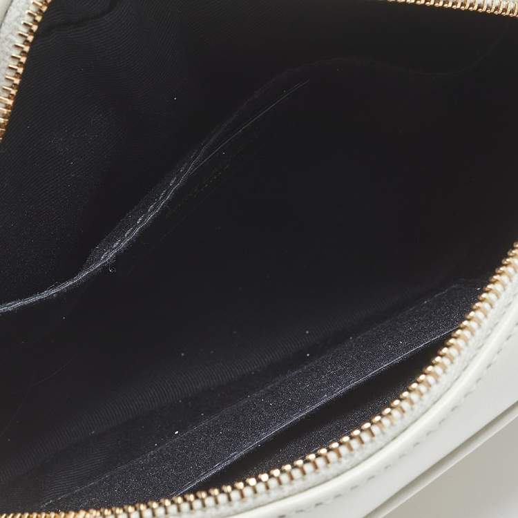 Pre Owned Saint Laurent White Leather Monogram Loulou Belt Bag