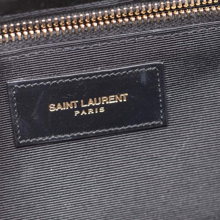 Pre Owned Saint Laurent Black Matelassé Leather Large Cassandre Flap Bag