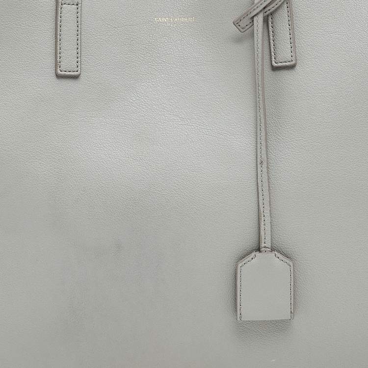 Pre Owned Saint Laurent Grey Leather Shopper Tote