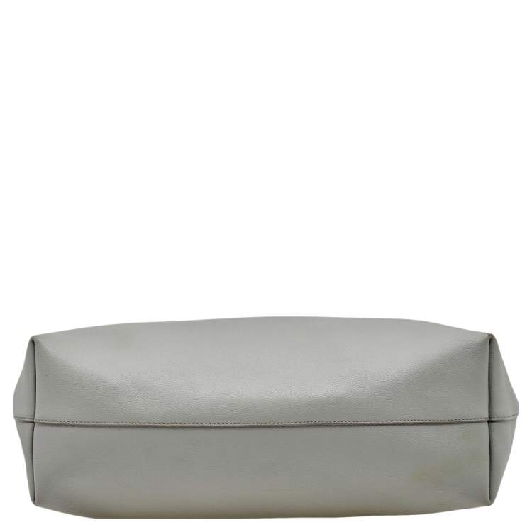 Pre Owned Saint Laurent Grey Leather Shopper Tote