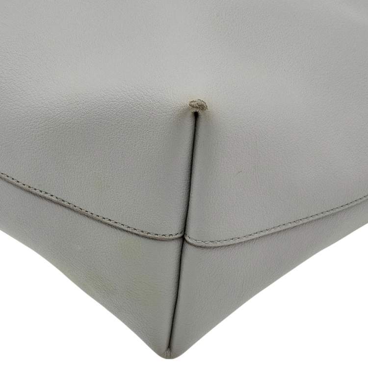 Pre Owned Saint Laurent Grey Leather Shopper Tote