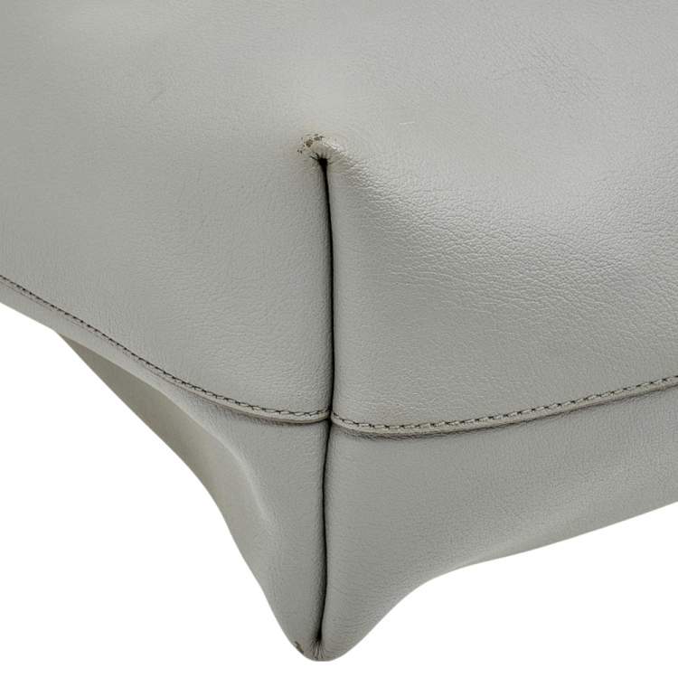 Pre Owned Saint Laurent Grey Leather Shopper Tote