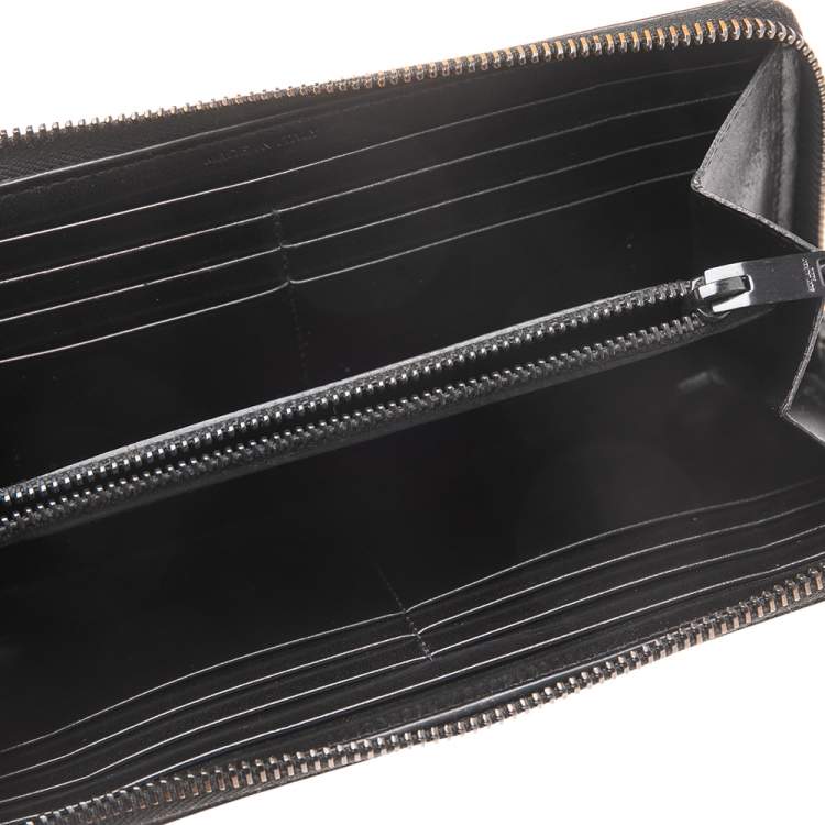 Pre Owned Saint Laurent Black Leather Long Wallet
