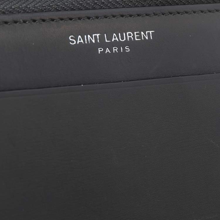 Pre Owned Saint Laurent Black Leather Long Wallet