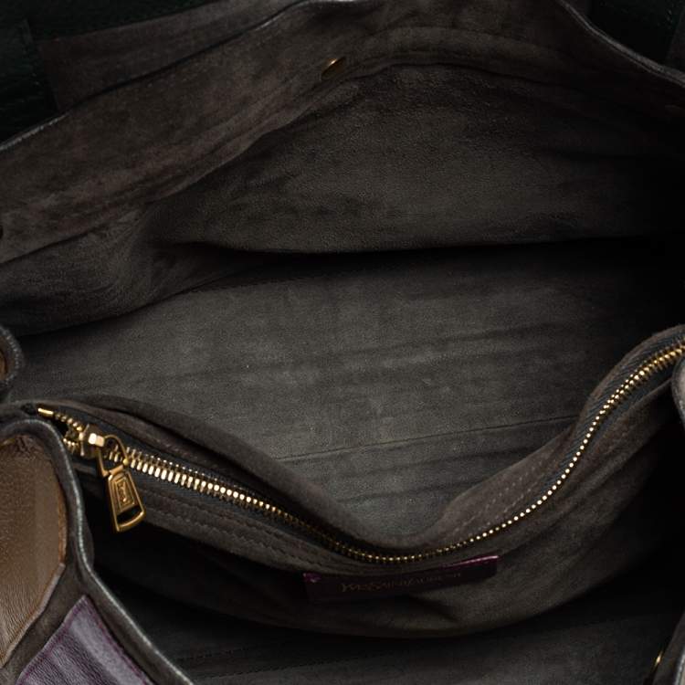 Pre Owned Saint Laurent Multicolor Leather and Suede Medium Muse Two Satchel