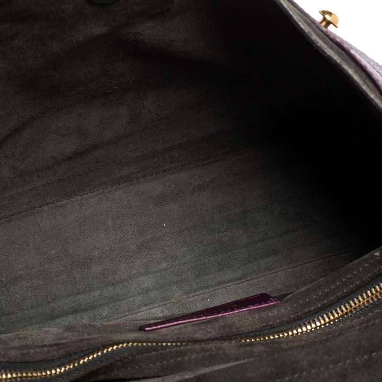 Pre Owned Saint Laurent Multicolor Leather and Suede Medium Muse Two Satchel