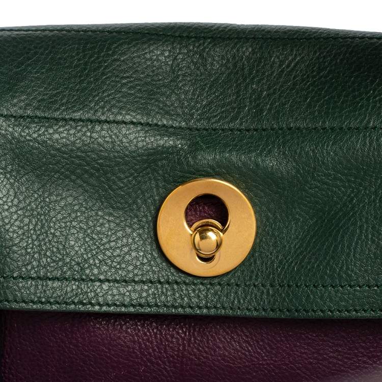 Pre Owned Saint Laurent Multicolor Leather and Suede Medium Muse Two Satchel